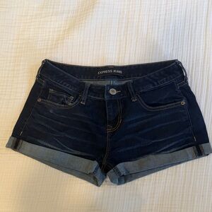 Express Women's Dark Blue Denim Shorts